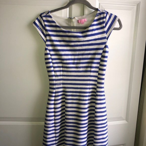 Lilly Pulitzer Briella Dress Blue White‎ Striped Women’s XS